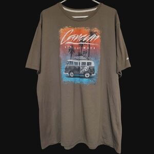 Pier 27 Cancun Riviera Maya Graphic Tee Mens XXL Sage Green Volkswagen Van